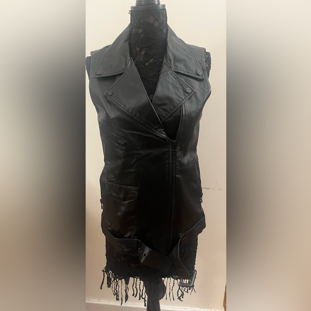 Sanctuary noir black leather vest